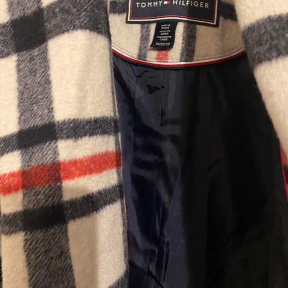 Tommy Hilfiger Navy and Red Plaid Coat - Picture 2 of 3